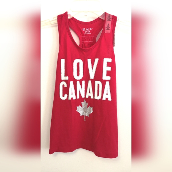 3/$10 Girls children's place sleeveless top Love Canada - Picture 1 of 3